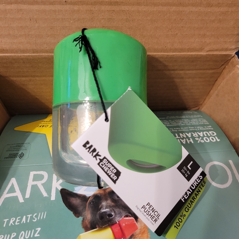 NWT Barkbox Super Chewer pencil pusher treat dispensing toy size large